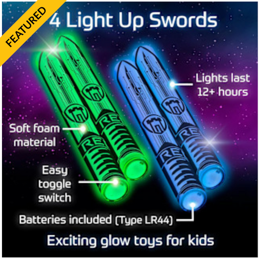 Glowing Foam Toy Swords 4ct expansion – Soft & Bright Kids Toys!