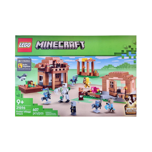 Minecraft Evoker Village Attack Lego Set (Ages 9+)