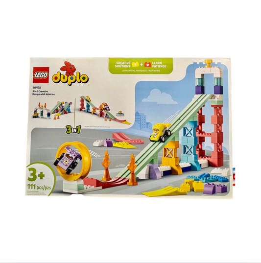 3 in 1 Creative Ramps with Vehicles Lego Set (Ages 3+)