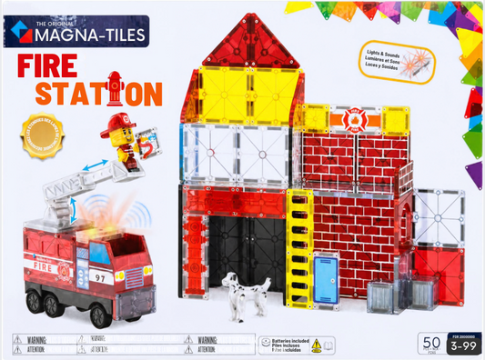 MAGNA-TILES® Fire Station 50-Piece Set