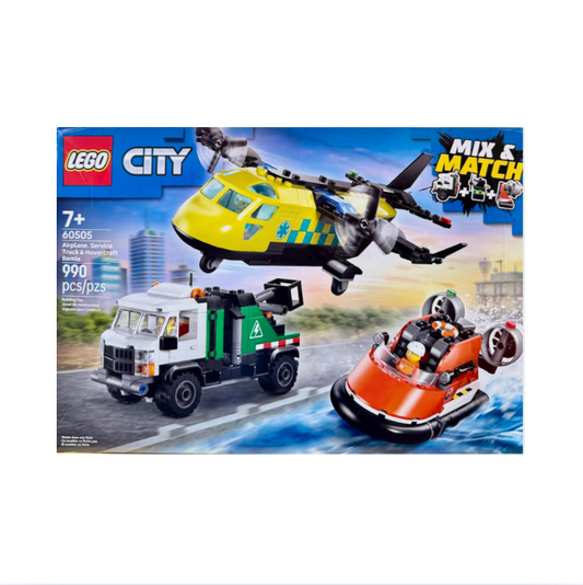 Airplane Service Truck & Hovercraft remix Lego Set (Ages 7+)
